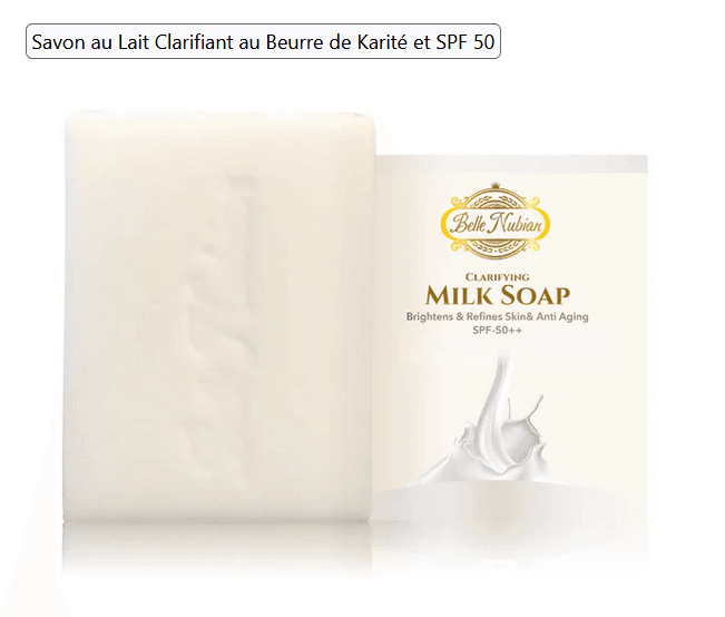 Savon au Lait Clarifiant au Beurre de Karité et SPF 50 - Image 1
