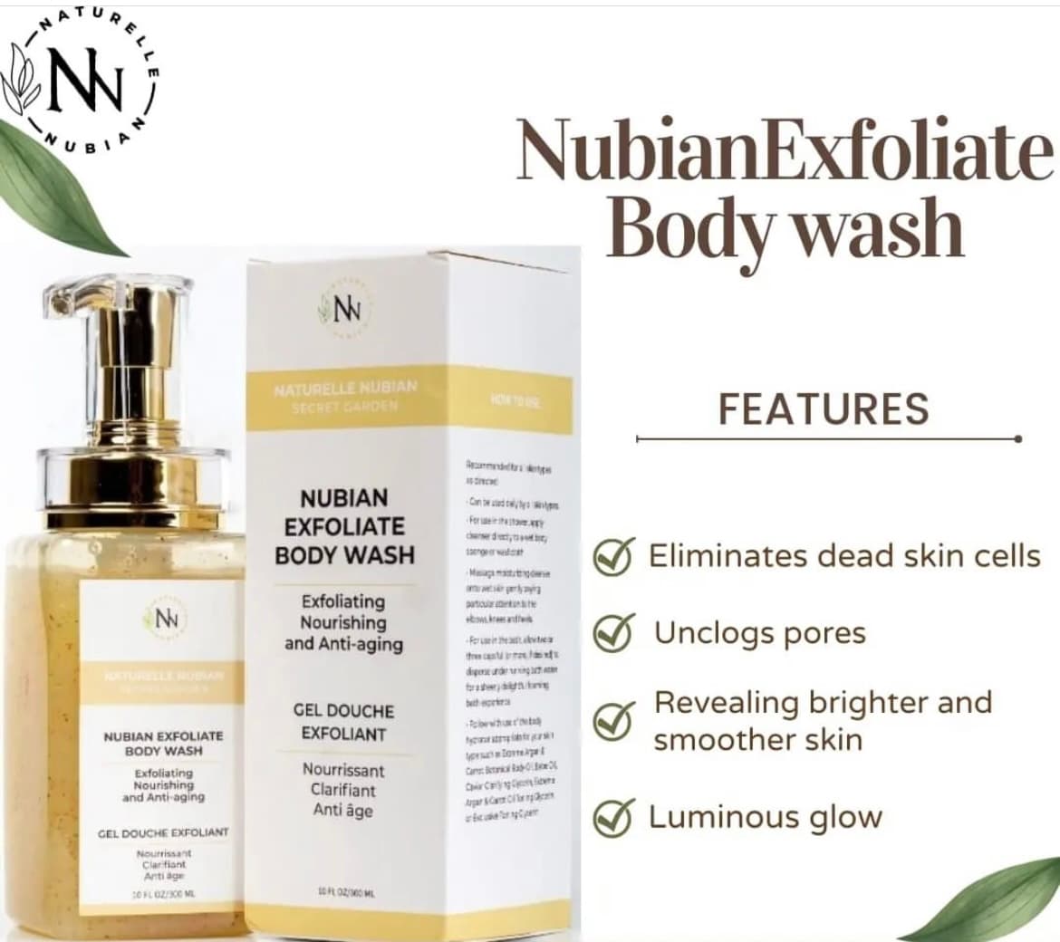 Gel Nettoyant corporel exfoliant nubian - Image 1