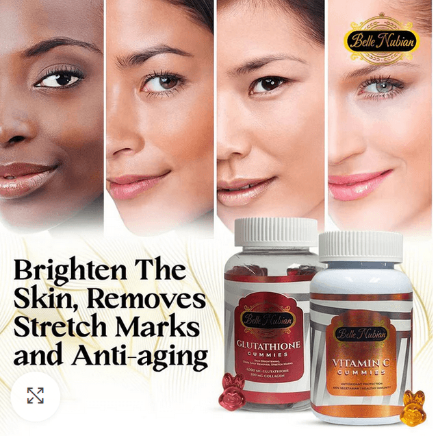 Ensemble éclaircissant Gluta Gummie (pour TOUS les types de peau)